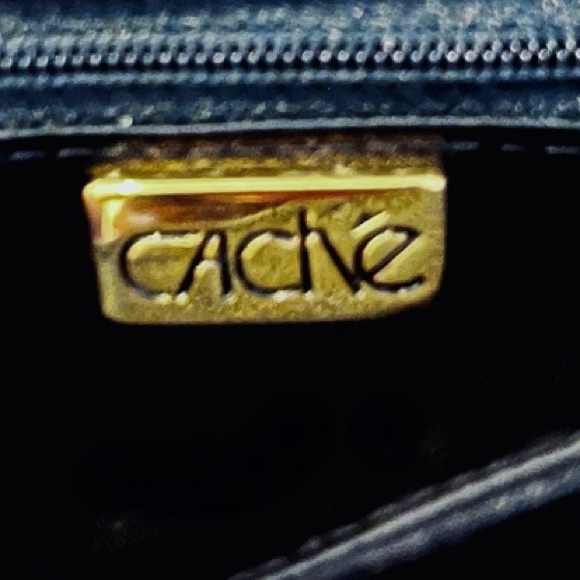 Cache Embellished Black Satin Evening Bag With Optional Shoulder Strap. - Picture 3 of 3